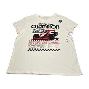 Wound Up T-Shirt Juniors 2XL (19) Cream Cotton Grand Prix Champion Short Sleeve